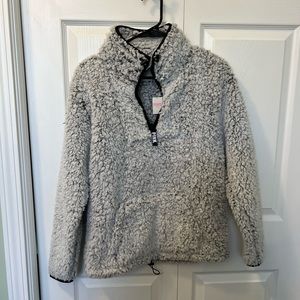 NWT VS Pink Teddy Bear Quarter Zip